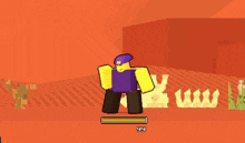 a cartoon character is holding a bat and shield in a video game with a score of 99