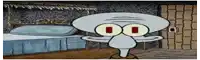 a cartoon of squidward from spongebob squarepants is standing in a room