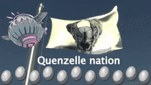 a drawing of a robot with the words quenzelle nation written below it