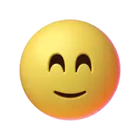 a yellow smiley face with a pink cheek