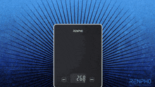 a black renpho digital scale displays the weight of 268 grams