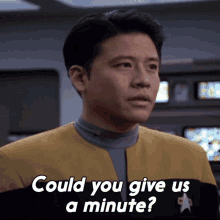 Could You Give Us A Minute Ensign Harry Kim GIF - Could You Give Us A Minute Ensign Harry Kim Star Trek GIFs