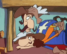 a cartoon of a man laying on the floor with a star on his shirt