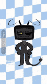 a drawing of a cartoon character with a youtube logo on it