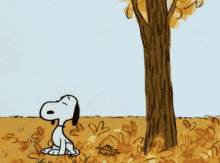 Snoopy Blow Leaf GIF - Snoopy Blow Leaf Autumn GIFs