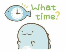 sumikko gurashi time fish cute clock