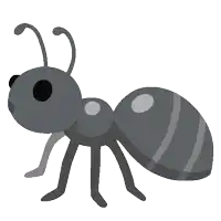 a cartoon ant with a smile on its face