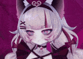 a close up of a girl with xii on her face
