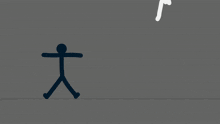 a drawing of a stick figure carrying a large object