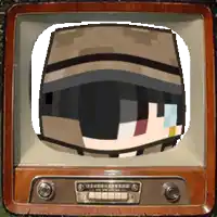 a cartoon character with a hat and sunglasses is on a television screen