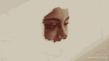 a drawing of a woman 's face is being made in animatica