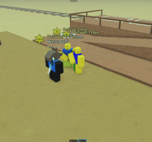 a screenshot of a roblox game with default train and werewolf