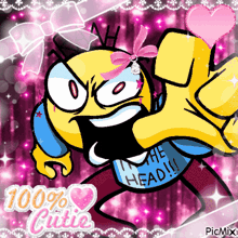 a cartoon character wearing a shirt that says in the head