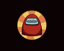 a red among us character is holding a finger to his mouth
