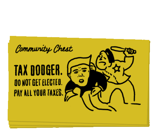 Community Chest Tax Sticker - Community Chest Tax Trump Taxes Stickers