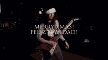 Merry Xmas Feliz Navidad GIF - Merry Xmas Feliz Navidad Guitarrista GIFs