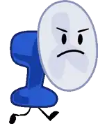 a cartoon drawing of a fan with a sad face