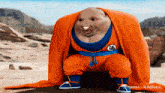 a picture of a cartoon character with a chinese symbol on his pants