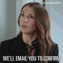 Well Email You To Confirm Liza Miller GIF - Well Email You To Confirm Liza Miller Younger GIFs