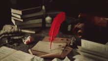Writing Magic Red Quill Dramatic GIF