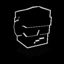 a pixel art drawing of a person 's face with a black background .