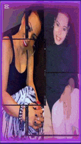 a woman in a black tank top and a woman in a zebra print dress