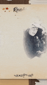 a reminder with a picture of a woman and leaves