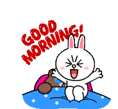 Cony And Brown Good Morning Sticker - Cony And Brown Good Morning Wake Up Stickers