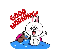Cony And Brown Good Morning Sticker - Cony And Brown Good Morning Wake Up Stickers