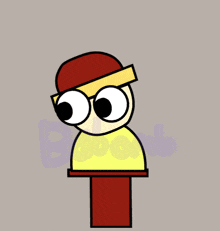 a cartoon drawing of a person wearing glasses and a hat