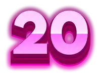 the number 20 is shown in pink letters
