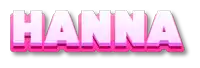 the name hanna is displayed in pink letters on a white background
