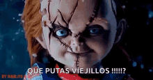 Chucky Doll Snowing GIF - Chucky Doll Snowing Close Up GIFs