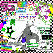 a collage of images including one that says i bleed rainbows