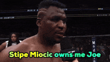 a man talking into a microphone with the words " ufc " on it