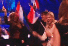 thumbs up flag waving eurovision esc