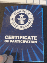 a certificate of participation from the world record