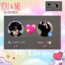 a poster that says you & me together forever