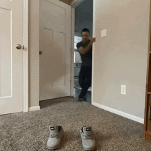 Jumping Into Shoes Daniel Labelle GIF - Jumping Into Shoes Daniel Labelle This Is How I Wear My Shoes GIFs