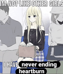 a cartoon of a girl sitting on a bus with a caption that says " im not like other girls