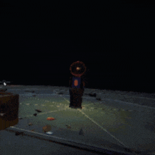 a dark room with a sign that says ' a ' on it