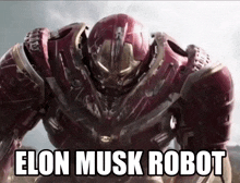 a picture of a robot with elon musk robot below it