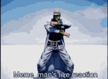 a meme man 's live reaction is shown in a cartoon