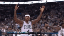 isaiah thomas basketball arms up come on