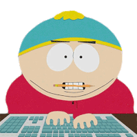 Typing Eric Cartman Sticker - Typing Eric Cartman South Park Stickers