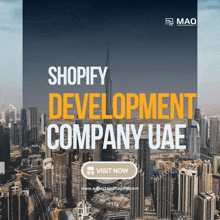 an ad for shopify development company uae