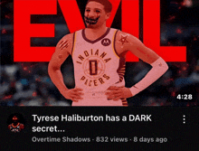 tyrese haliburton has a dark secret written on the bottom of the screen