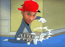 a cartoon of tom and jerry with the word jeeter on the bottom