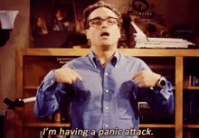Panic Attack - Big Bang Theory GIF - The Big Bang Theory Johnny Galecki Leonard Hofstadter GIFs