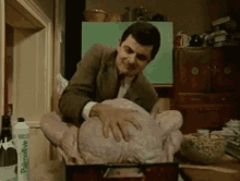 stuffing turkey